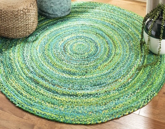 Emerald Round Cotton Rug